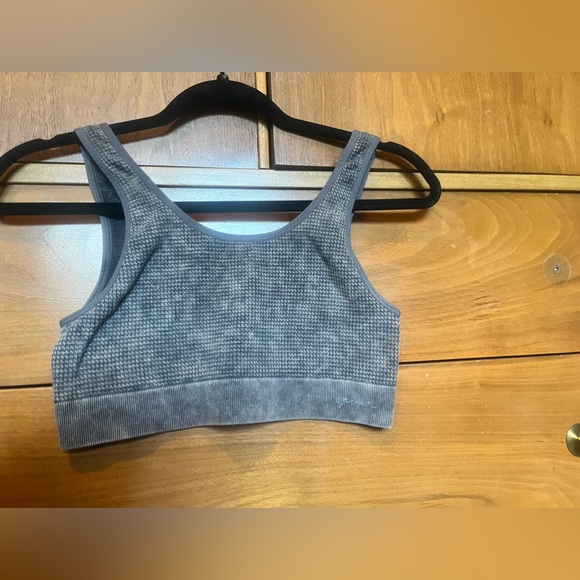 PINK Victoria’s Secret taupe dark gray textured stretchy bralette sports bra • M - Picture 7 of 10